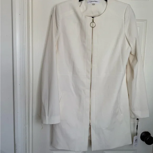 Calvin Klein Elegant Cream Women's Coat - Picture 6 of 10